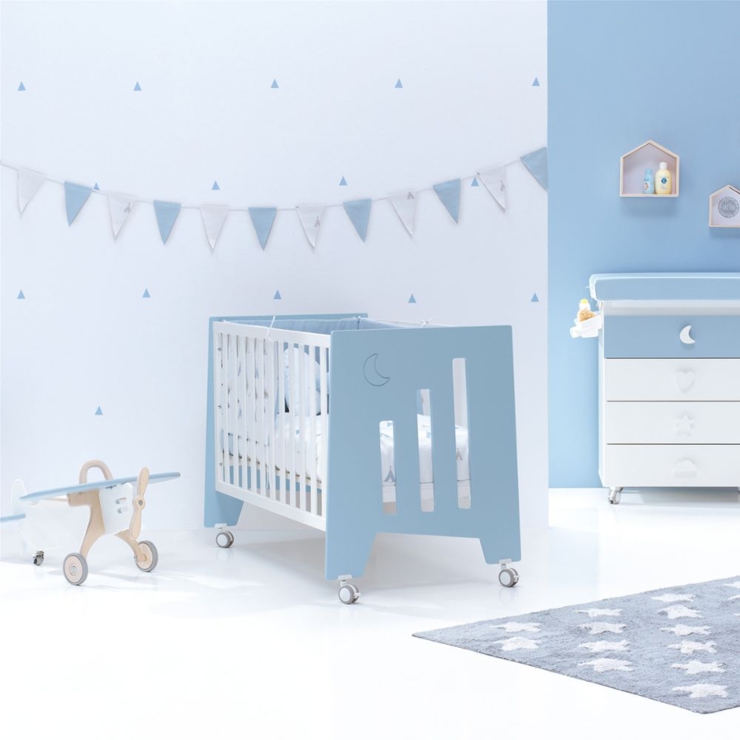 Berço Alondra Omni Blue 5 em 1 com Têxteis - Alondra - OMNI-K11-M7741-TX128