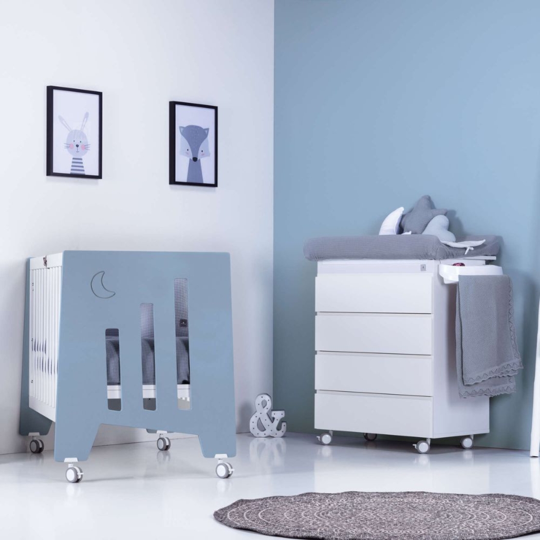 Berço Alondra Omni Blue 5 em 1 com Têxteis - Alondra - OMNI-K11-M7741-TX178