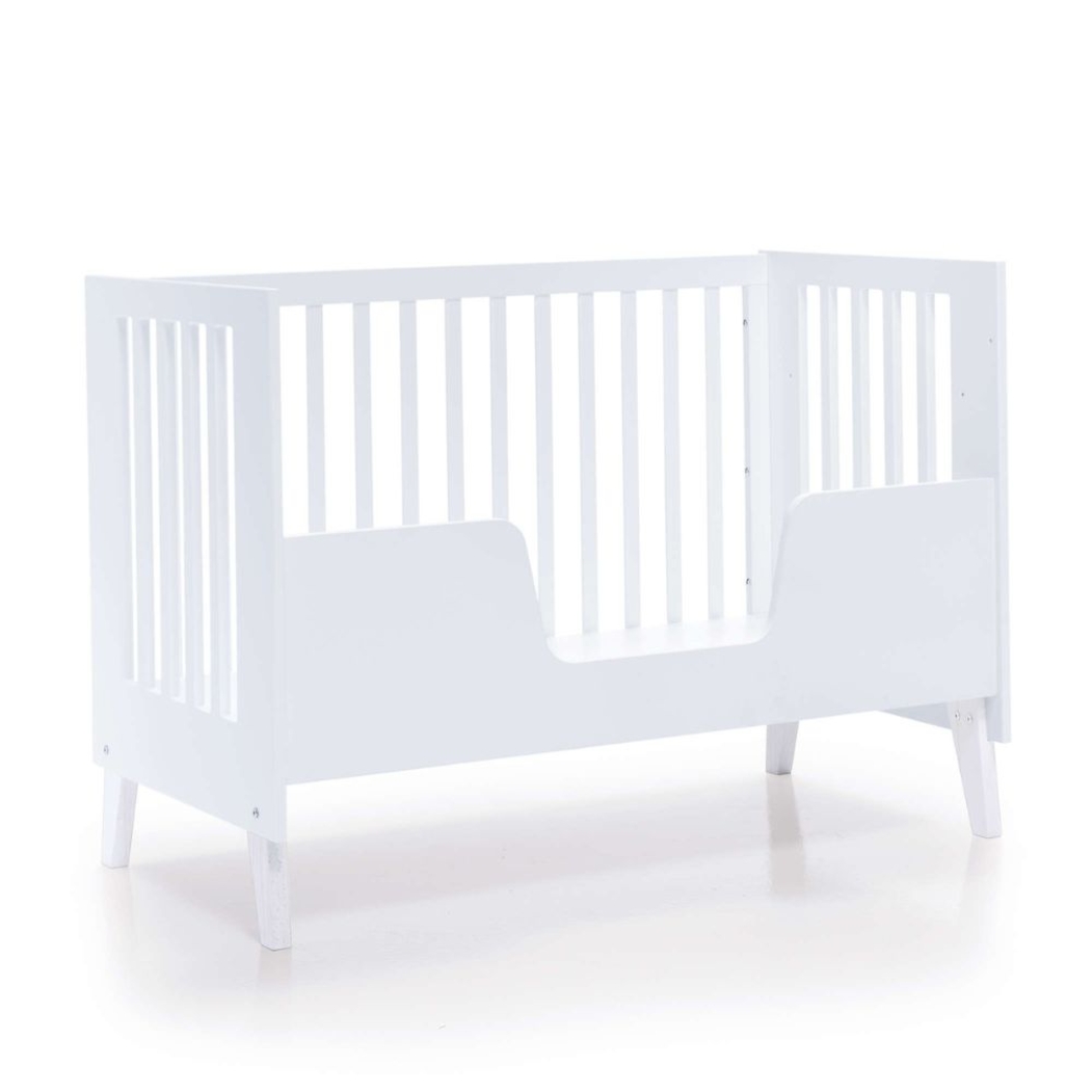 Berço Alondra Omni White 5 em 1 com Barra Infantil e Têxteis - Alondra - OMNI-K13-M7700-TX123