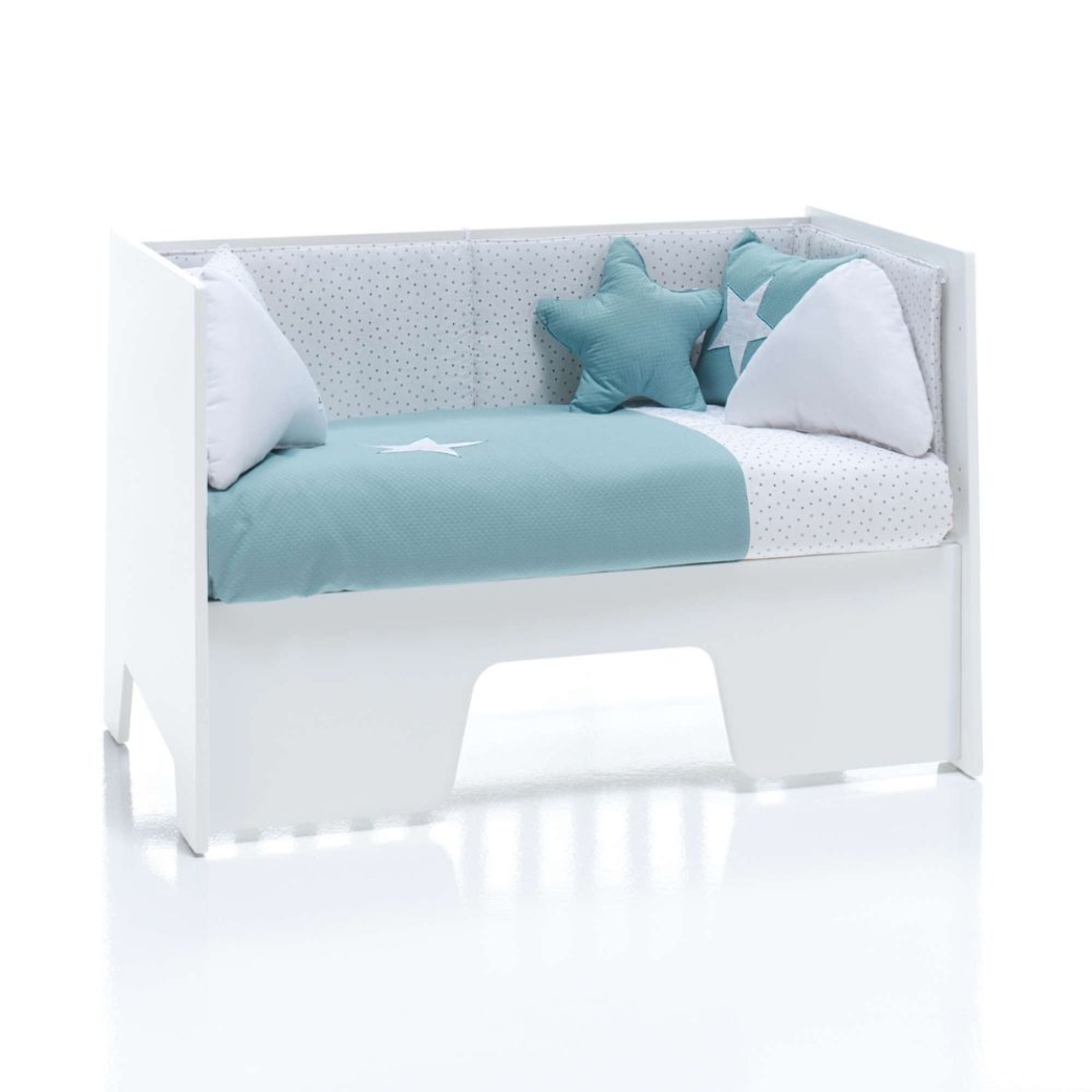 Berço Alondra Omni White 5 em 1 com Barra Infantil, Kit Co-Sleeping e Têxteis - Alondra - OMNI-K14-M7700-TX114