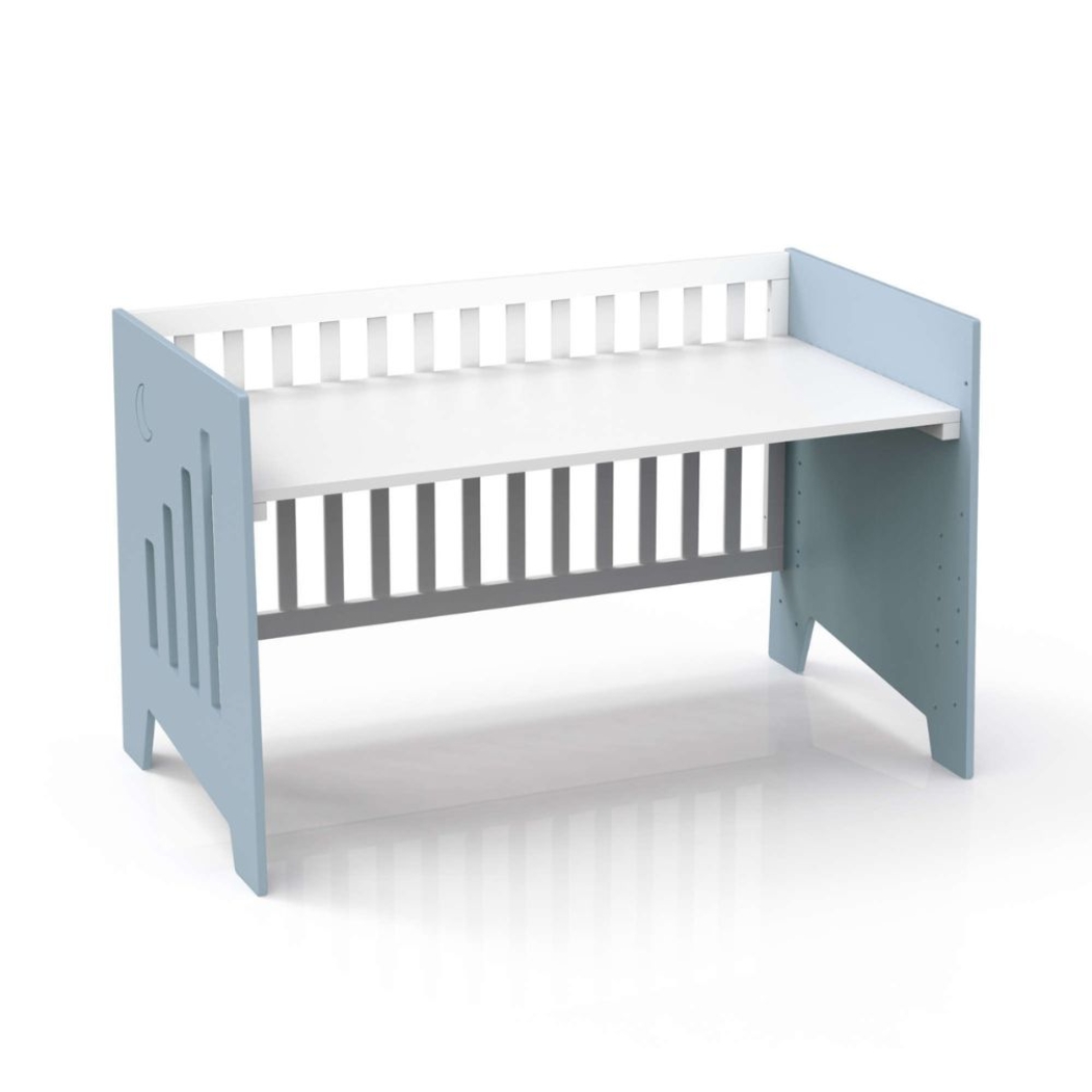 Berço Alondra Omni XL Blue 6 em 1 com Barra Infantil e Têxteis - Alondra - OMNIXL-K13-M7741-TX114