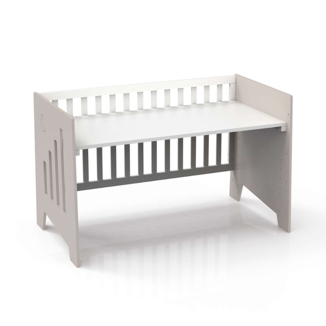 Berço Alondra Omni XL Beige 6 em 1 com Barra Infantil e Têxteis - Alondra - OMNIXL-K13-M7753-TX153