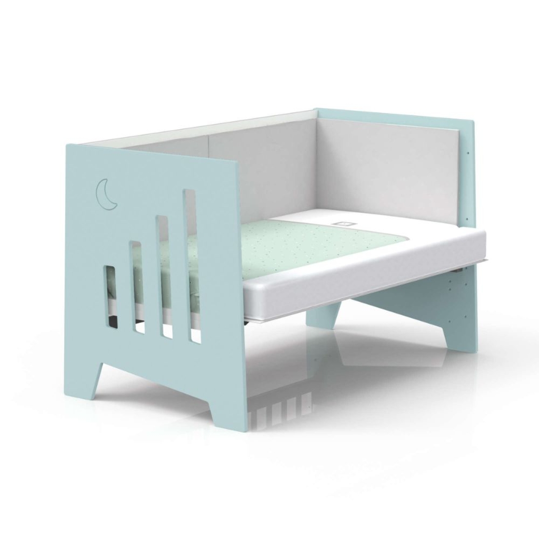 Berço Alondra Omni XL Mint 6 em 1 com Barra Infantil, Kit Co-Sleeping e Têxteis - Alondra - OMNIXL-K14-M7755-TX114