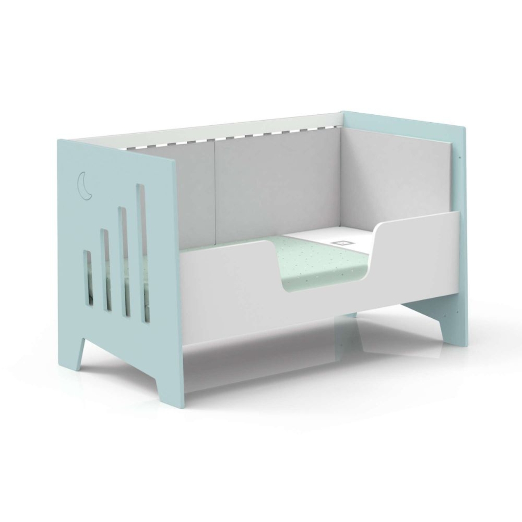 Berço Alondra Omni XL Mint 6 em 1 com Barra Infantil, Kit Co-Sleeping e Têxteis - Alondra - OMNIXL-K14-M7755-TX114