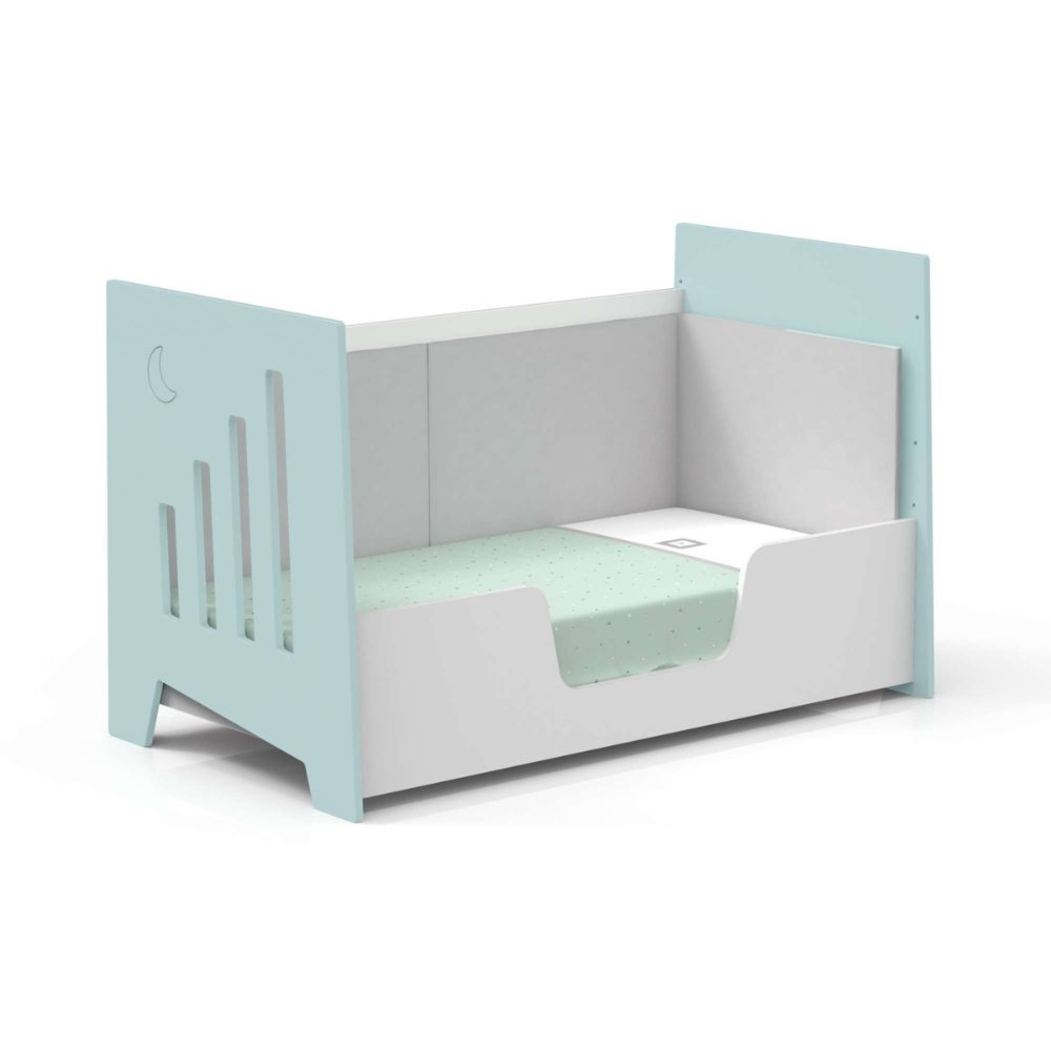 Berço Alondra Omni XL Mint 6 em 1 com Barra Infantil, Kit Co-Sleeping e Têxteis - Alondra - OMNIXL-K14-M7755-TX114