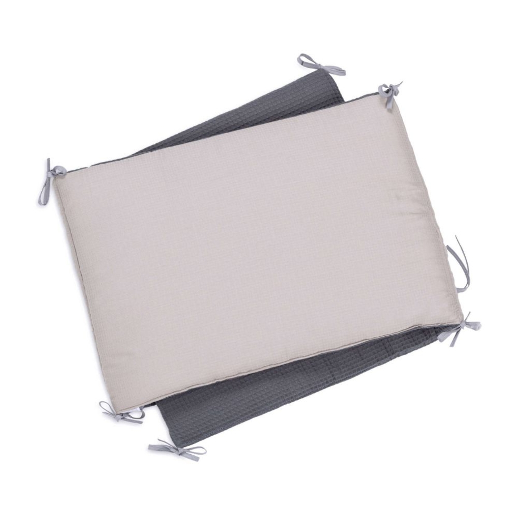 Berço Alondra Omni XL Grey 6 em 1 com Colchão, Barra Infantil, Kit Co-Sleeping e Têxteis - Alondra - OMNIXL-K16-M7778-TX128