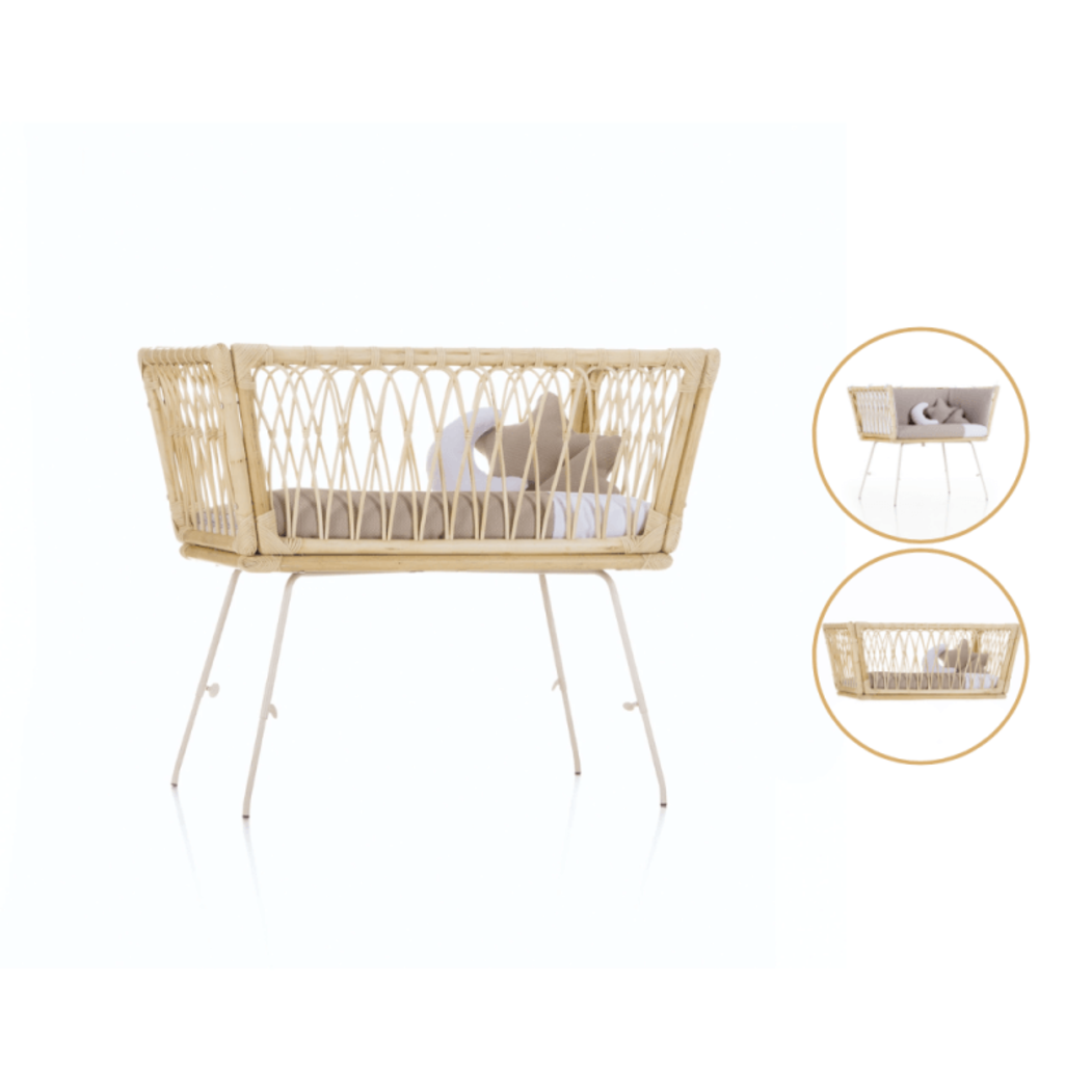 Mini Berço em Vime Alondra Moai 3 em 1 - Alondra - 8431904446571